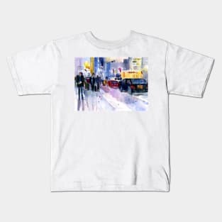 New York City Urbanscapes - Urban - Night - midlife Kids T-Shirt